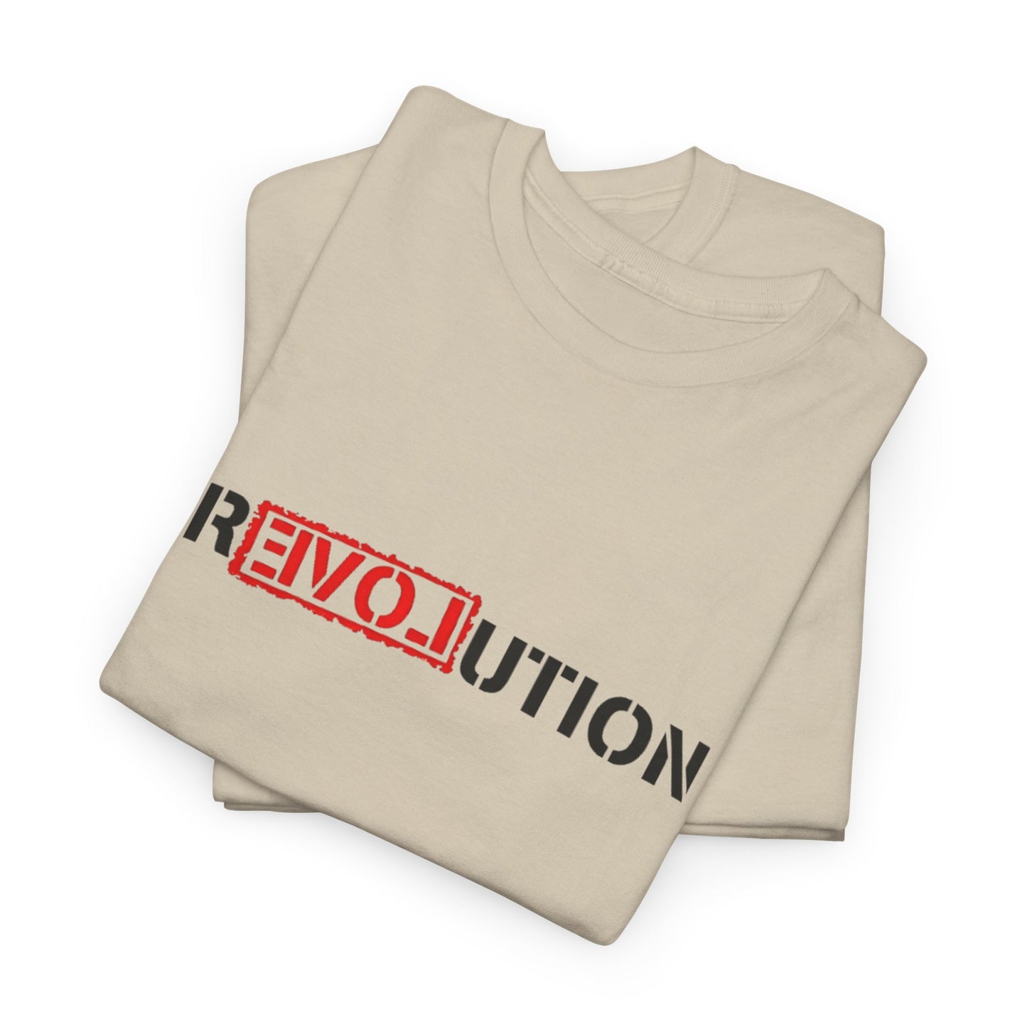 Heavy Cotton Tee - REVOlution Graphic Shirt, Casual Wear, Gift for Change Makers, Bold Statement Tee, Everyday Streetwear