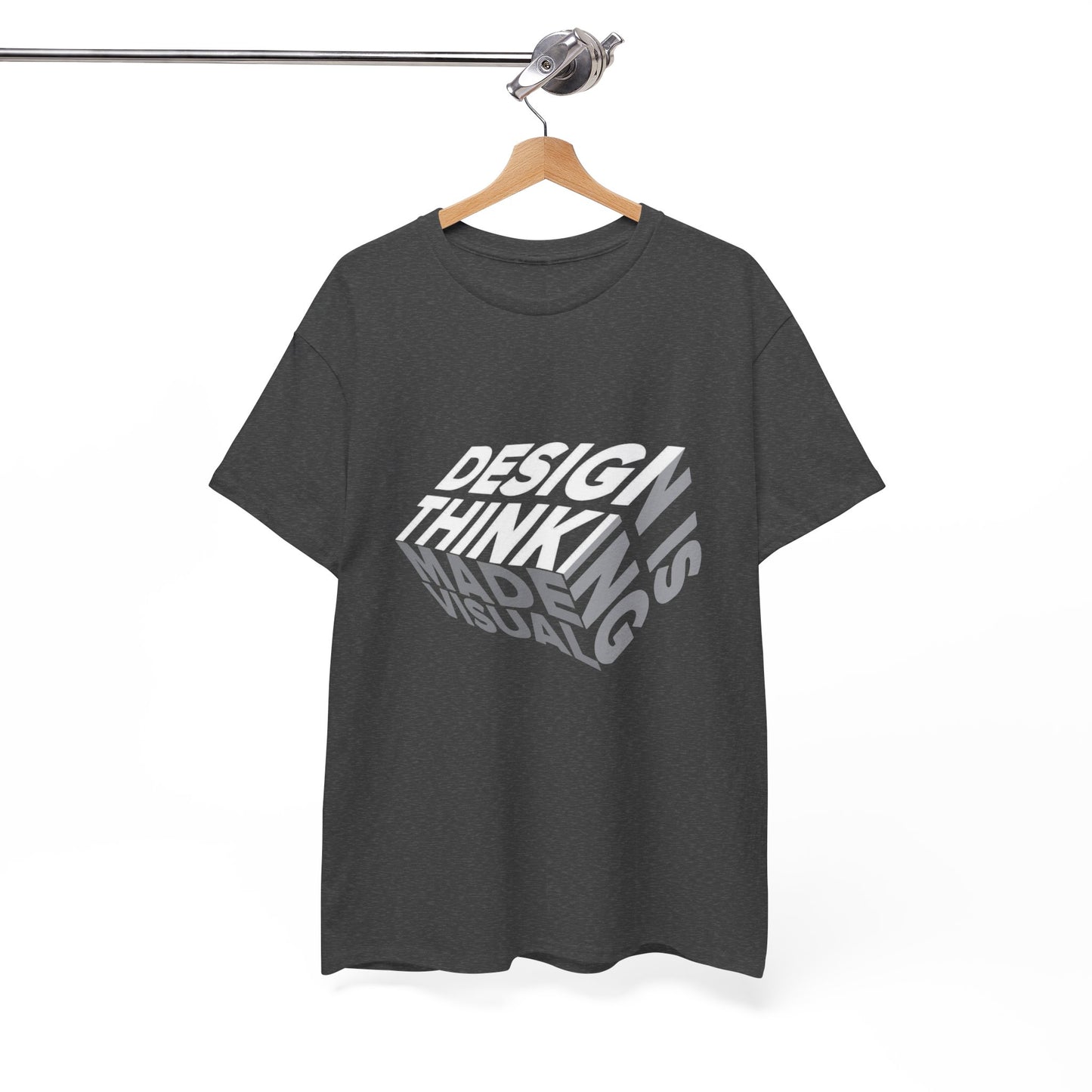 Design Thinking Heavy Cotton Tee, Casual Graphic Tees, Gift for Designers, Cool Everyday Wear, Unique Art Shirt, Trendy Fashion Top