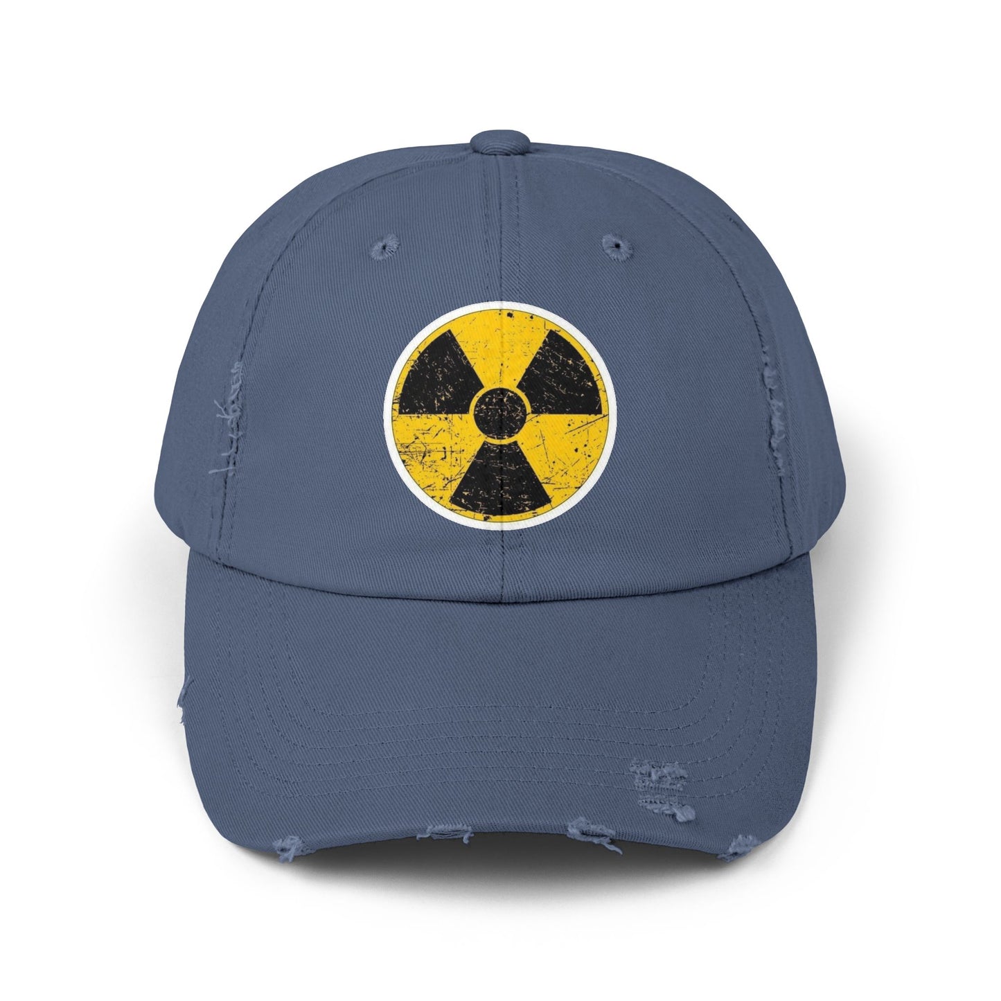 Vintage-Inspired Nuclear Cap, Distressed Adjustable Hat for Casual Wear, Perfect Gift for Friends, Art Lovers, and Festivals