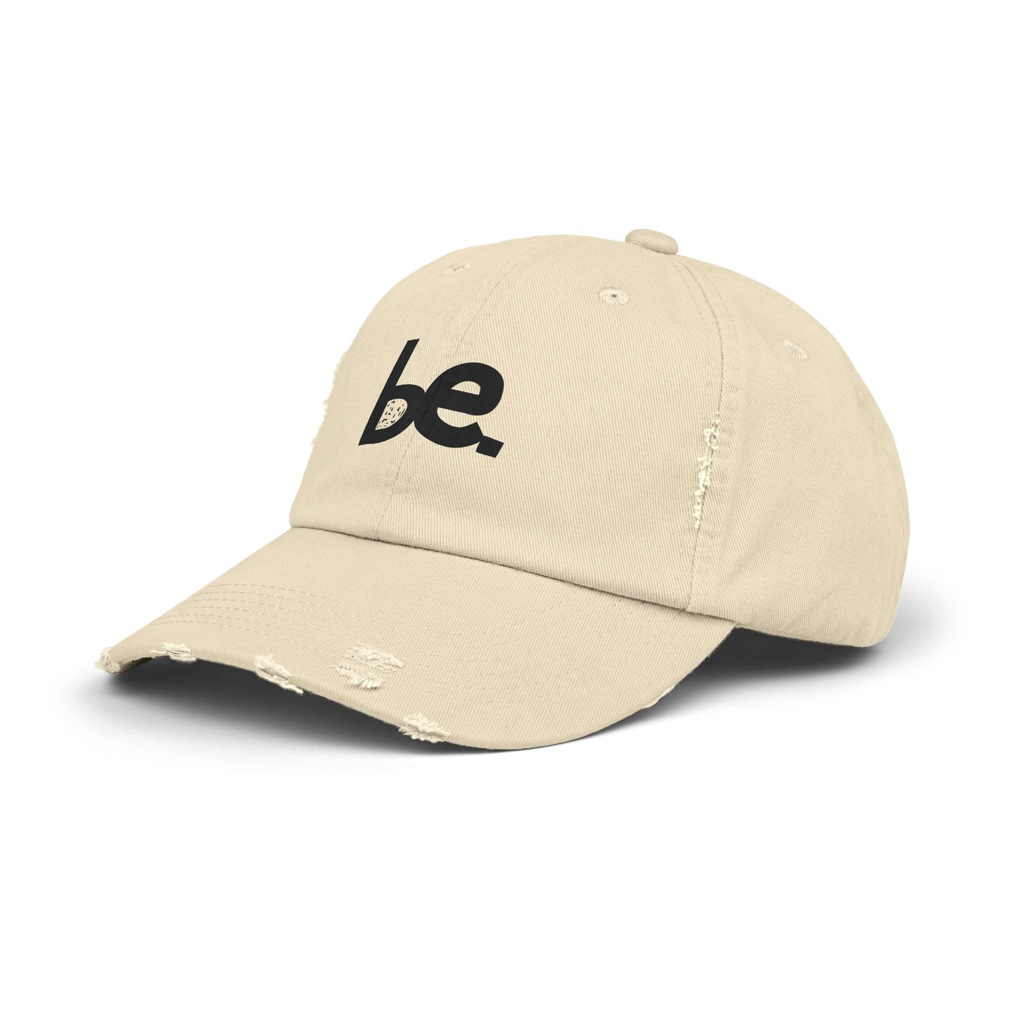 Trendy Unisex Distressed Cap with 'be.' Design, Casual hat for everyday wear, Gift for friends, Stylish accessory, Summer fashion