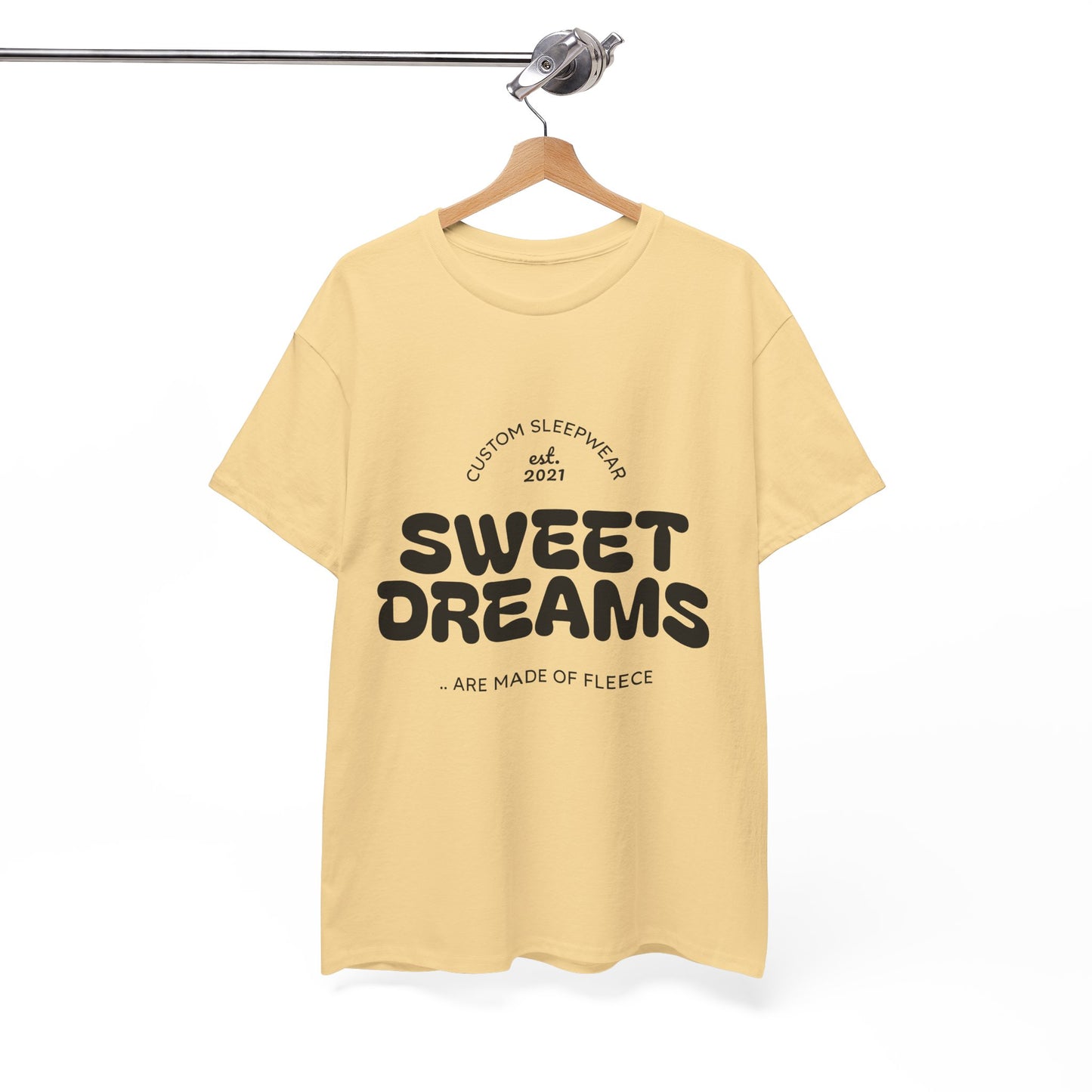 Sweet Dreams Heavy Cotton Tee, Cozy Sleep Shirt, Funny Sleepwear, Gift for Sleep Lovers, Birthday Pajama Top, Unisex T-Shirt