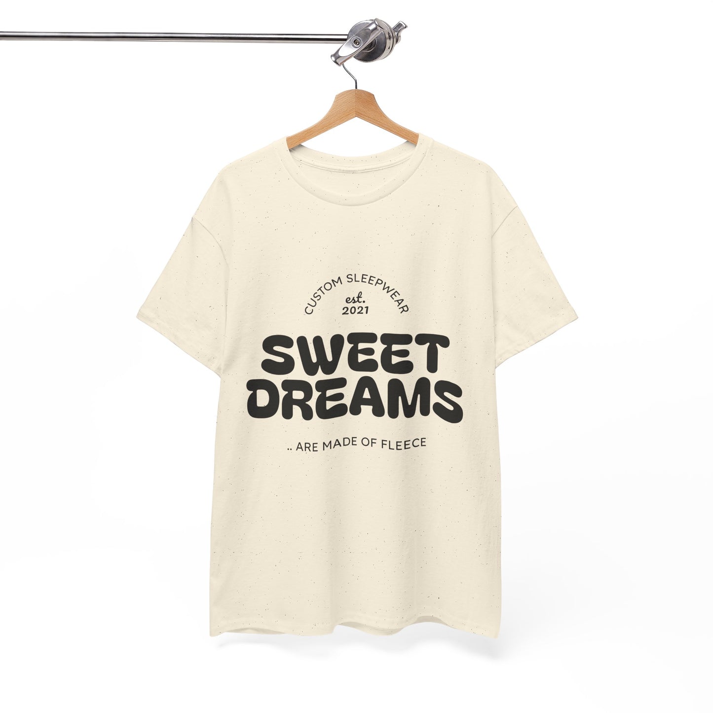 Sweet Dreams Heavy Cotton Tee, Cozy Sleep Shirt, Funny Sleepwear, Gift for Sleep Lovers, Birthday Pajama Top, Unisex T-Shirt