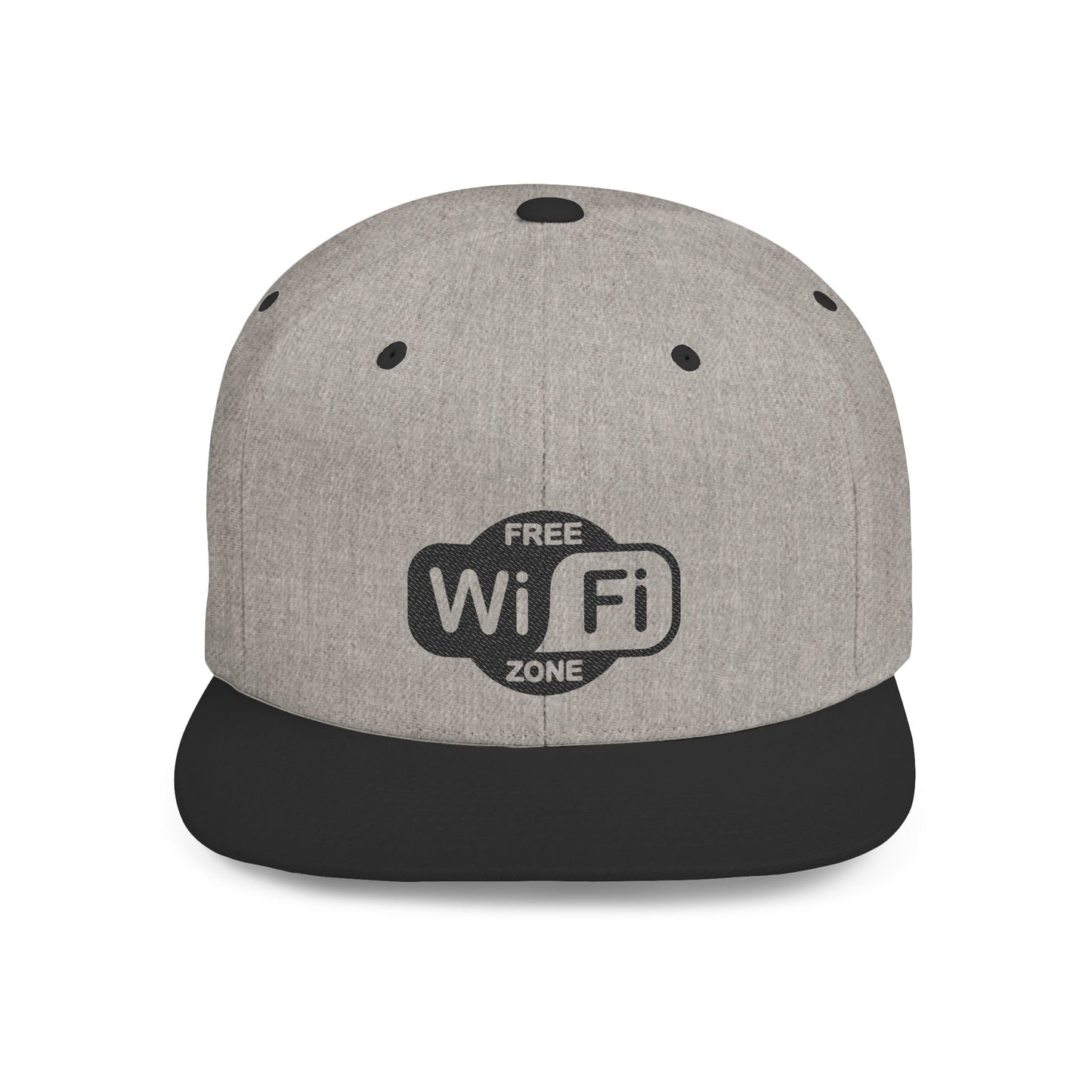 WiFi Zone Snapback Hat, Trendy Flat Bill Cap, Gift for Tech Lovers, Stylish Outdoor Accessory, Perfect for Vacations