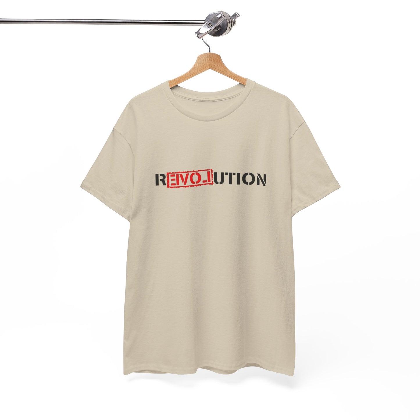 Heavy Cotton Tee - REVOlution Graphic Shirt, Casual Wear, Gift for Change Makers, Bold Statement Tee, Everyday Streetwear
