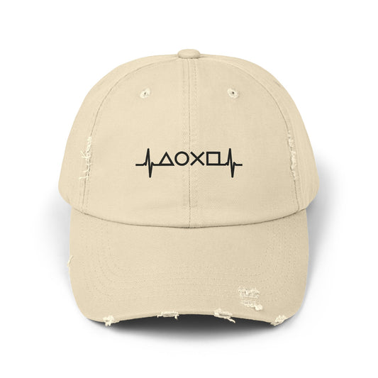 Stylish Unisex Distressed Cap with Unique Pulse Design | Casual Wear, Gift for Music Lovers, Trendy Accessory, Everyday Comfort