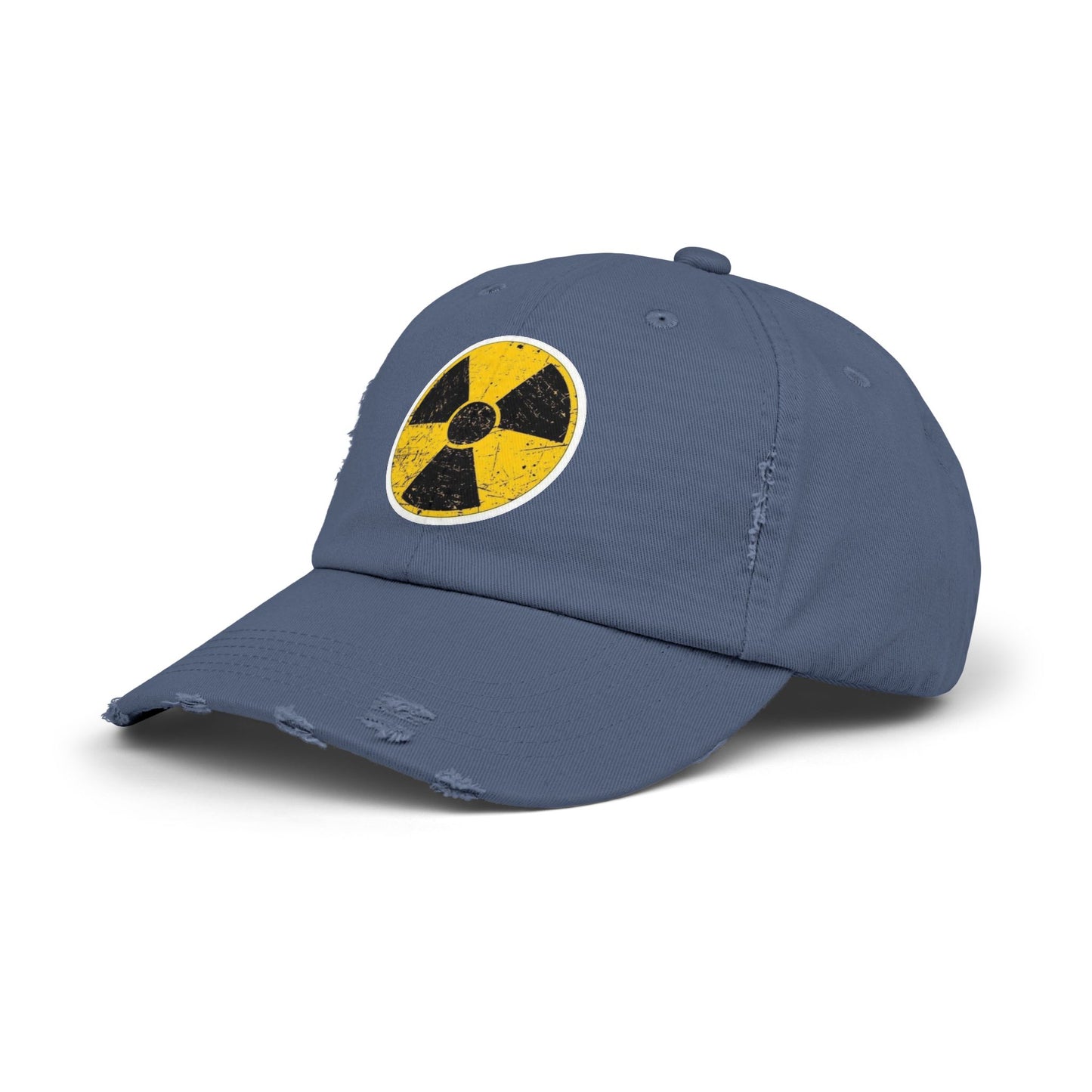 Vintage-Inspired Nuclear Cap, Distressed Adjustable Hat for Casual Wear, Perfect Gift for Friends, Art Lovers, and Festivals