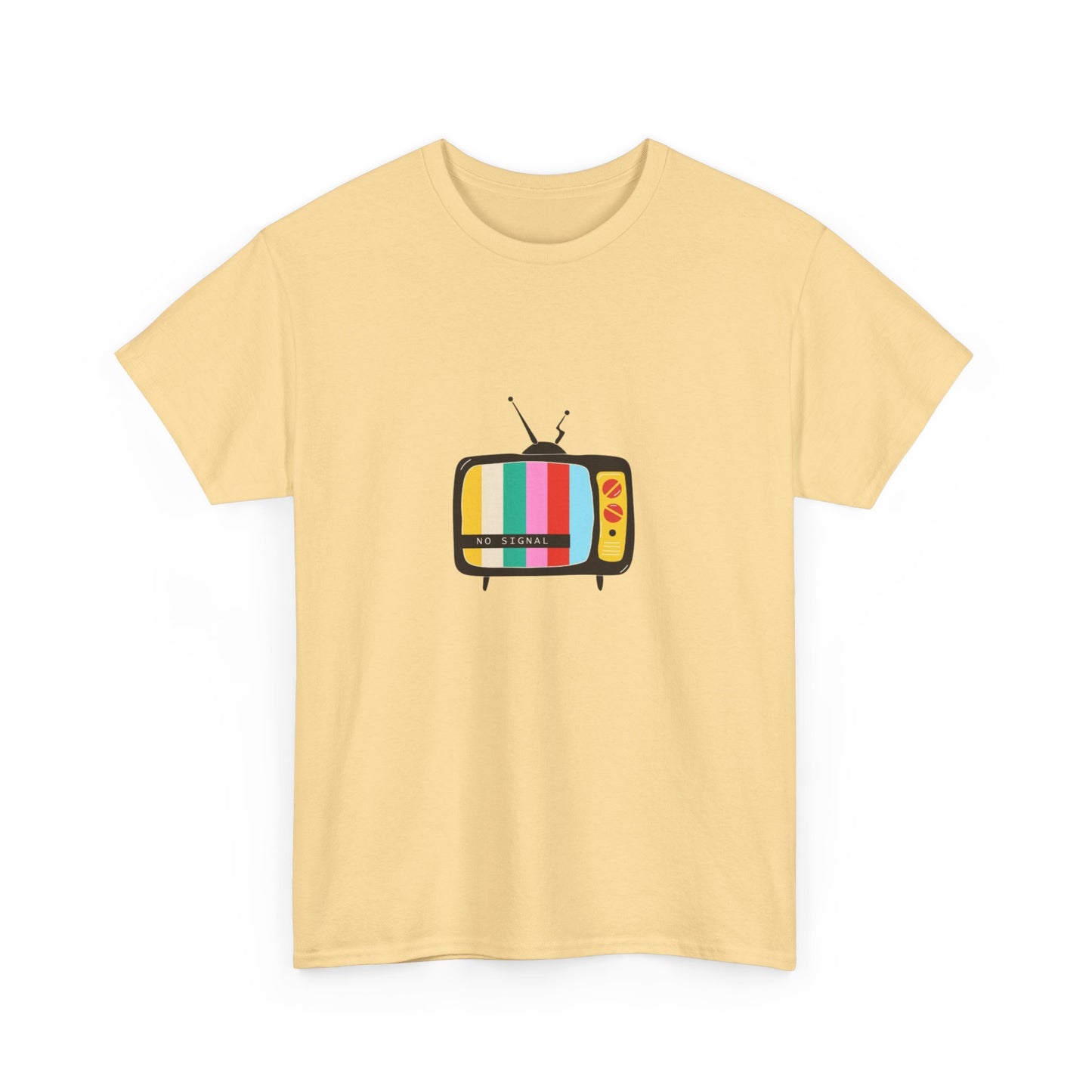 Retro TV Graphic Heavy Cotton Tee, Vintage Style Shirt, Gift for TV Lovers, Casual Wear, Fun Summer Tee, Graphic Tee