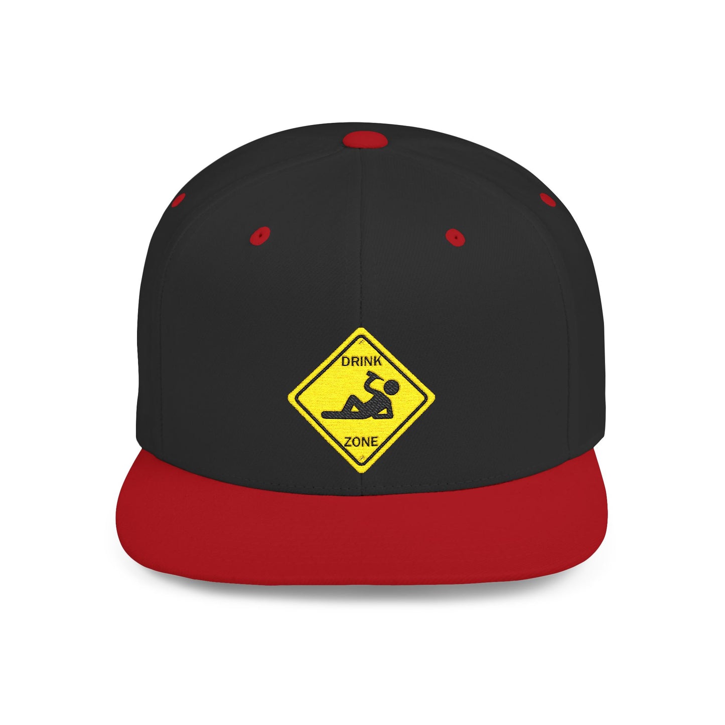 Playful Safety Symbol Flat Bill Snapback Hat, Trendy Cap for Outdoor Lovers, Perfect Gift for Construction Workers, Unique Hats