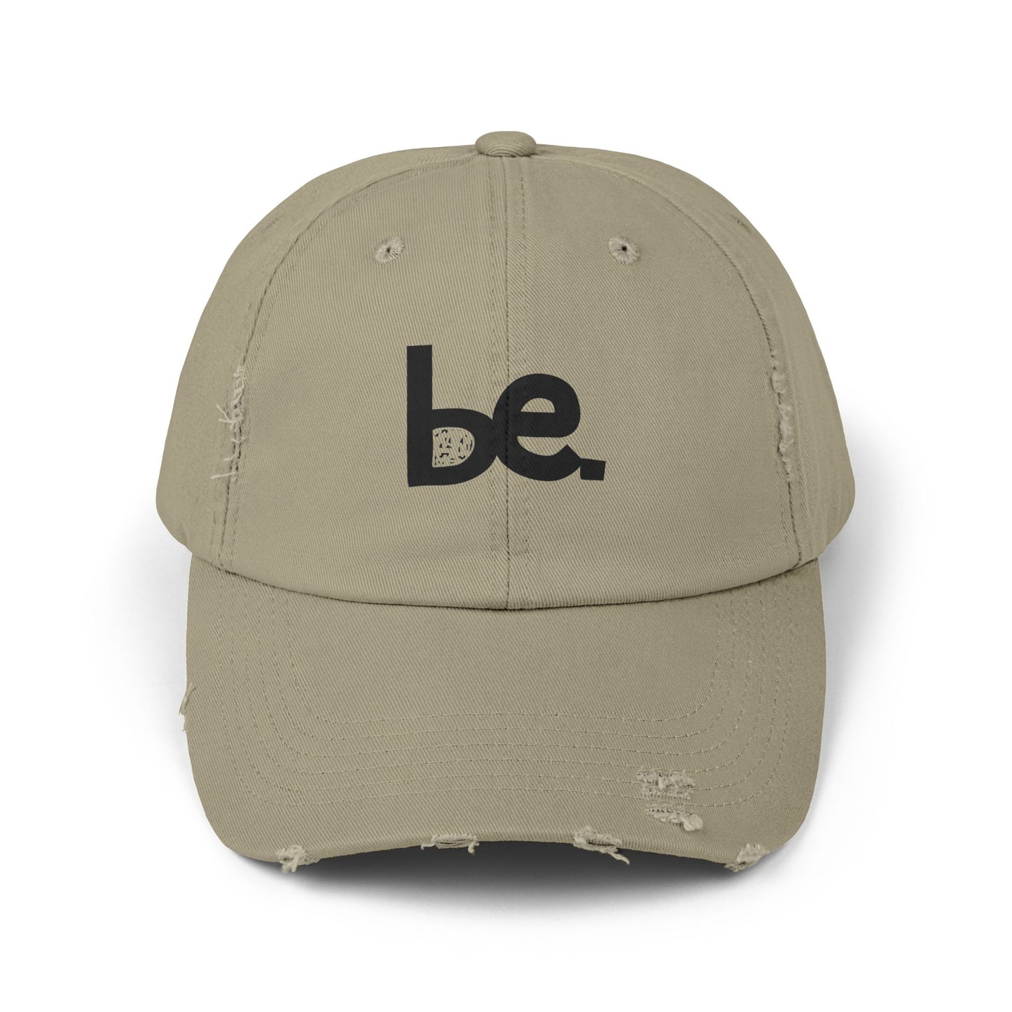 Trendy Unisex Distressed Cap with 'be.' Design, Casual hat for everyday wear, Gift for friends, Stylish accessory, Summer fashion