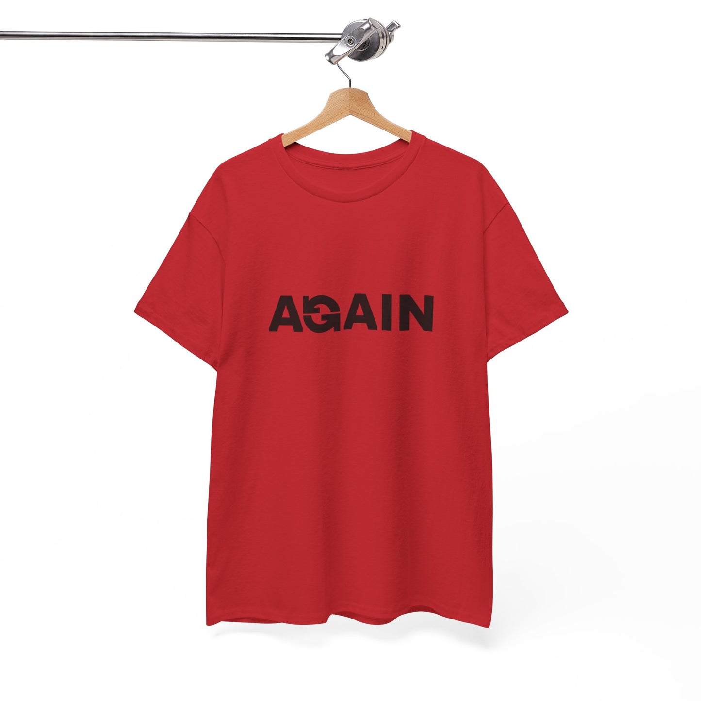 Motivational Tee - "AGAIN" Inspired Cotton Shirt, Casual Wear, Gifts for Friends, Workout Tee, Birthday Gift, Self-Improvement