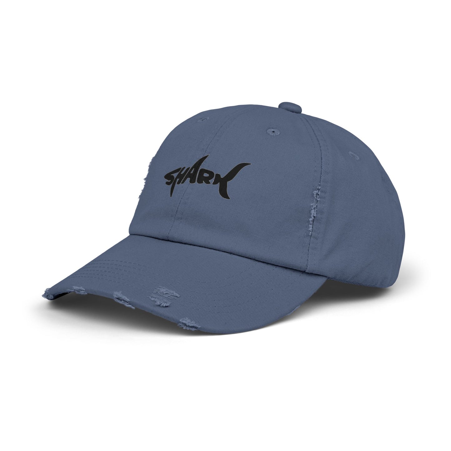 Unisex Distressed Cap - Vintage Vibe, Perfect for Shark Lovers, Summer Outings, Casual Wear, Gift Idea for Birthdays