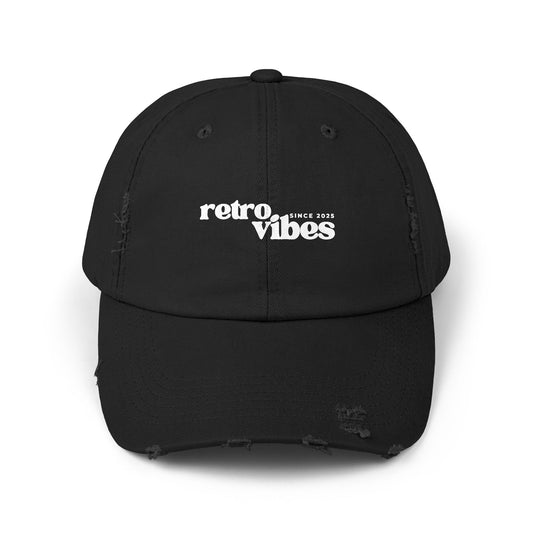 Retro Vibes Distressed Unisex Cap, Vintage Baseball Hat, Streetwear Accessory, Casual Headwear, Perfect for Festivals and Daily Wear