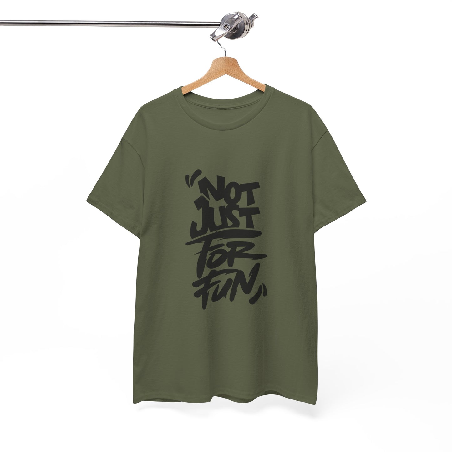 Heavy Cotton Tee with 'Not Just For Fun' Design | Casual Wear, Gift for Friends, Streetwear, Everyday Style, Graphic Shirt
