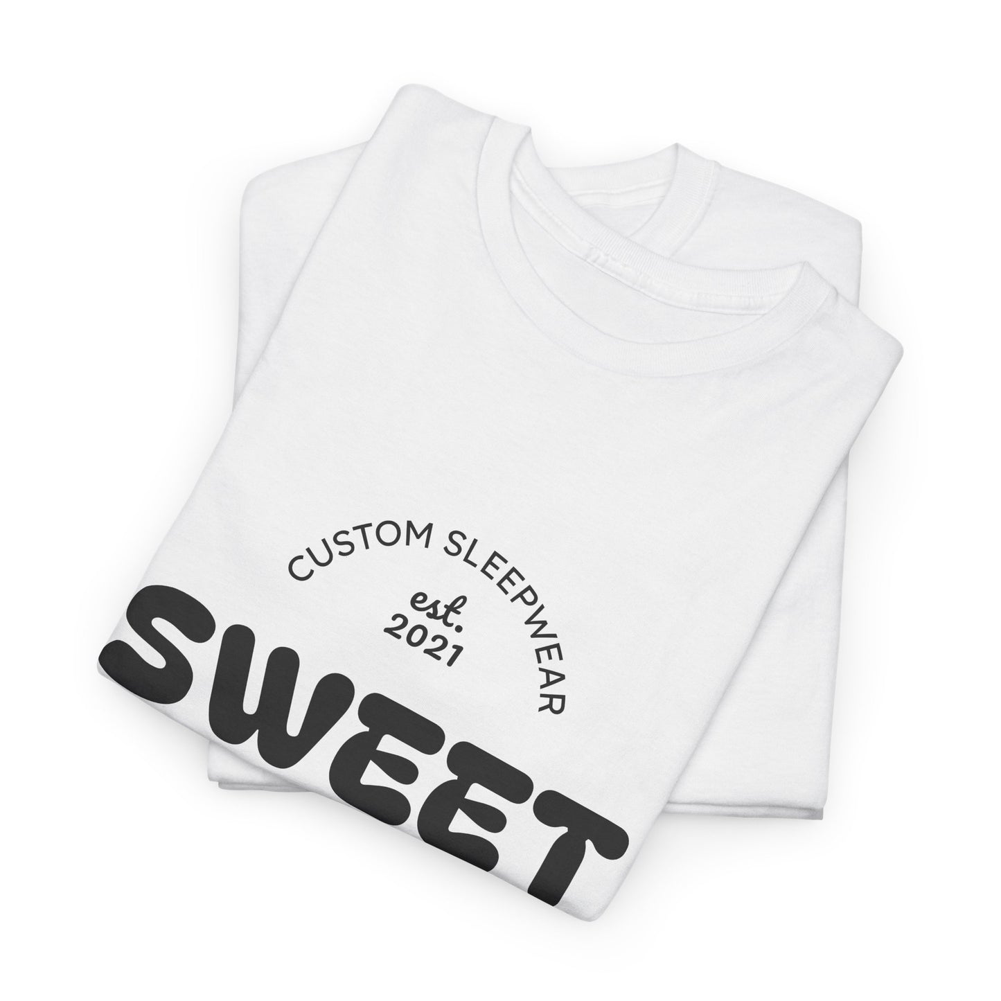 Sweet Dreams Heavy Cotton Tee, Cozy Sleep Shirt, Funny Sleepwear, Gift for Sleep Lovers, Birthday Pajama Top, Unisex T-Shirt
