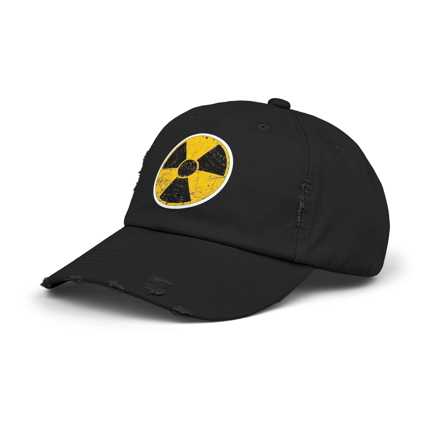 Vintage-Inspired Nuclear Cap, Distressed Adjustable Hat for Casual Wear, Perfect Gift for Friends, Art Lovers, and Festivals