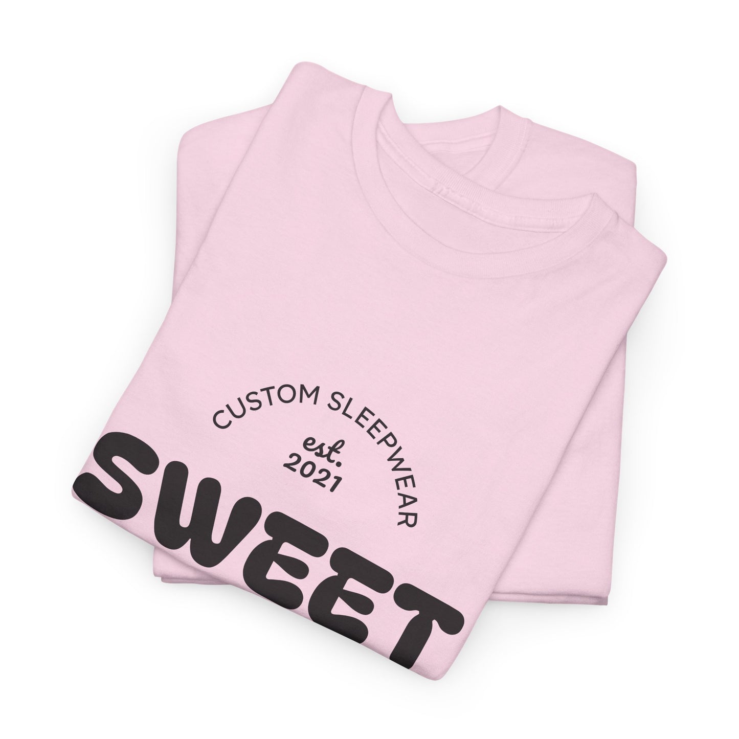 Sweet Dreams Heavy Cotton Tee, Cozy Sleep Shirt, Funny Sleepwear, Gift for Sleep Lovers, Birthday Pajama Top, Unisex T-Shirt