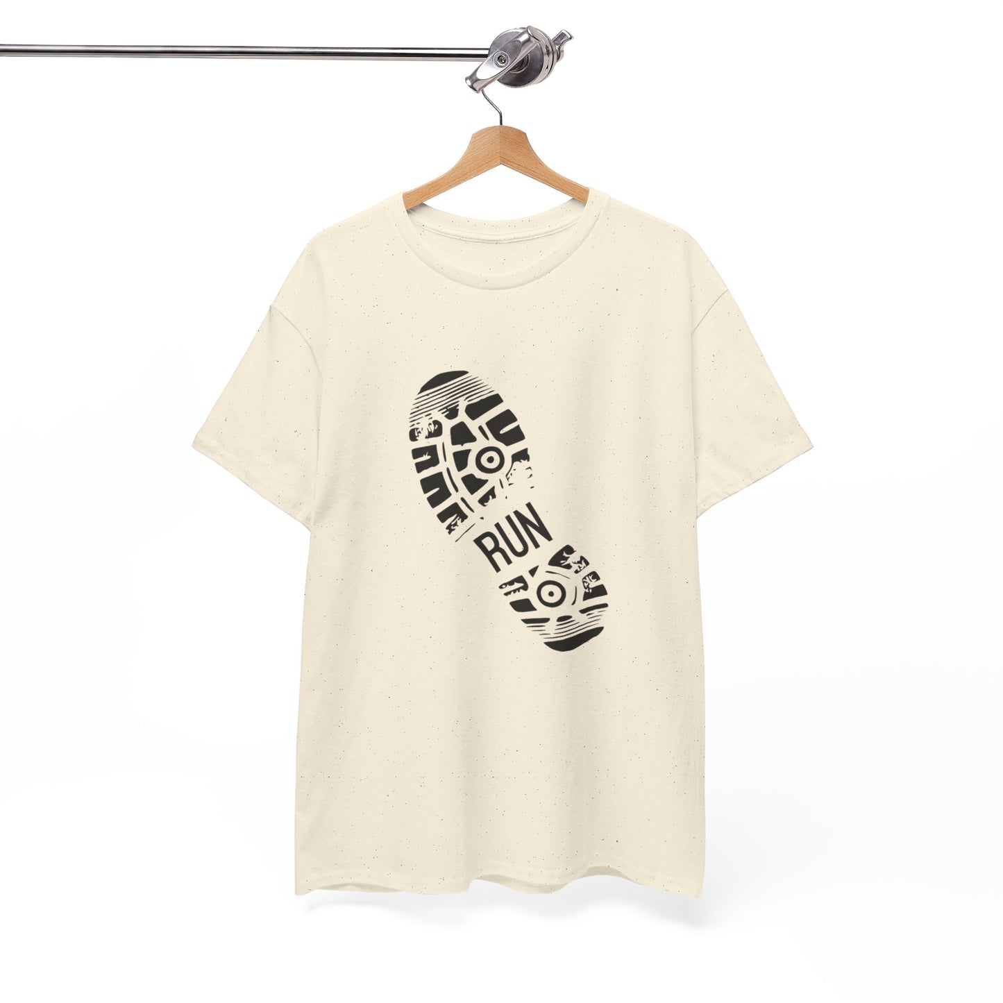 Run Graphic Heavy Cotton Tee - Casual Fitness Wear, Workout Shirt, Gym Apparel, Motivational Tee, Sports Clothing