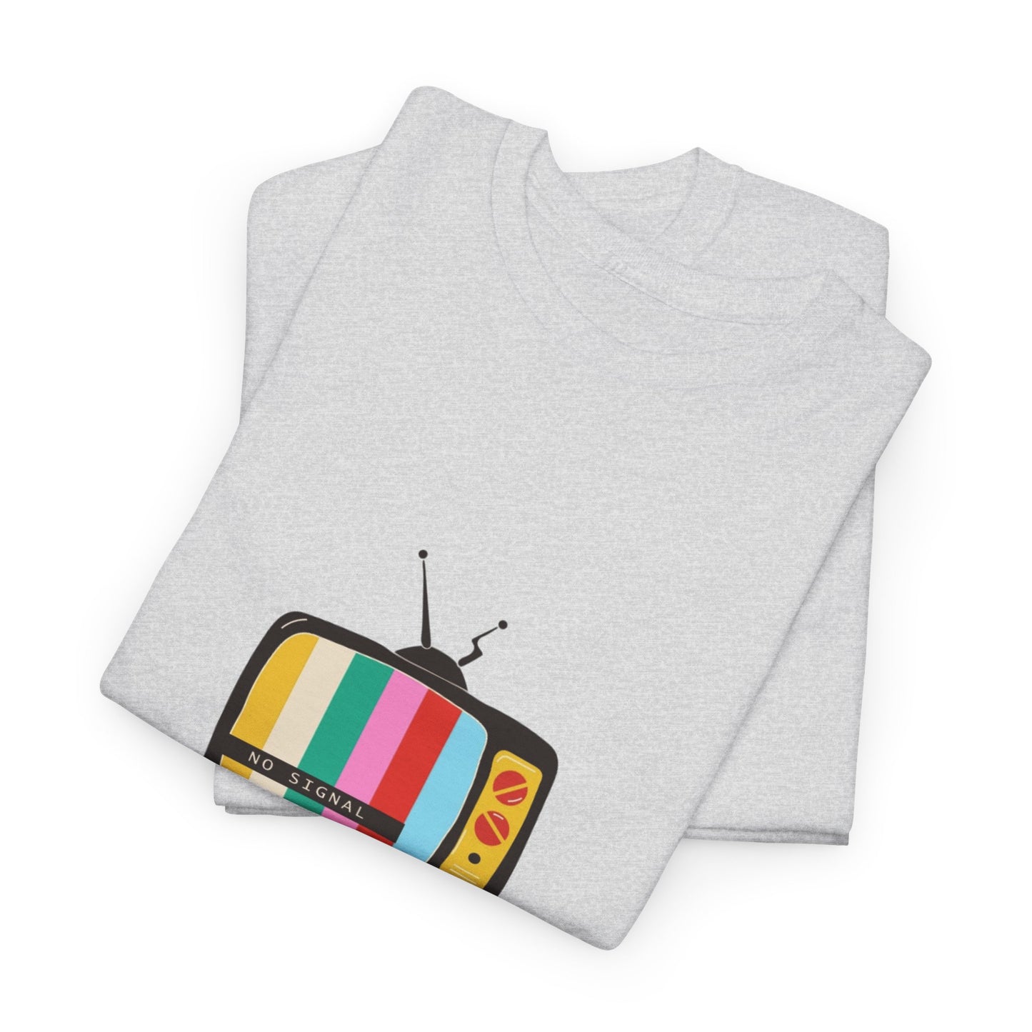 Retro TV Graphic Heavy Cotton Tee, Vintage Style Shirt, Gift for TV Lovers, Casual Wear, Fun Summer Tee, Graphic Tee