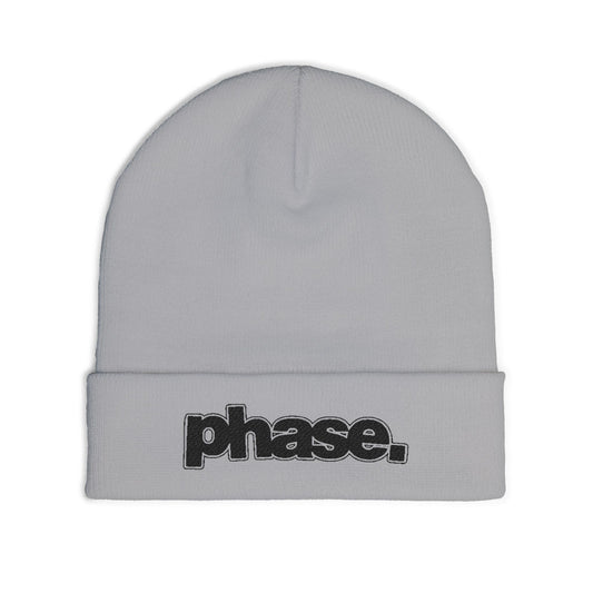 Stylish Knit Beanie with 'phase.' Embroidery, Cozy Winter Hat, Casual Fashion Accessory, Perfect Gift for Fashion Lovers, Trendy Headwear