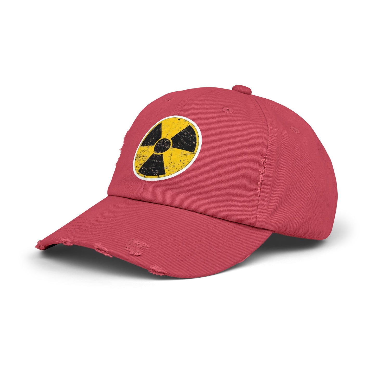 Vintage-Inspired Nuclear Cap, Distressed Adjustable Hat for Casual Wear, Perfect Gift for Friends, Art Lovers, and Festivals