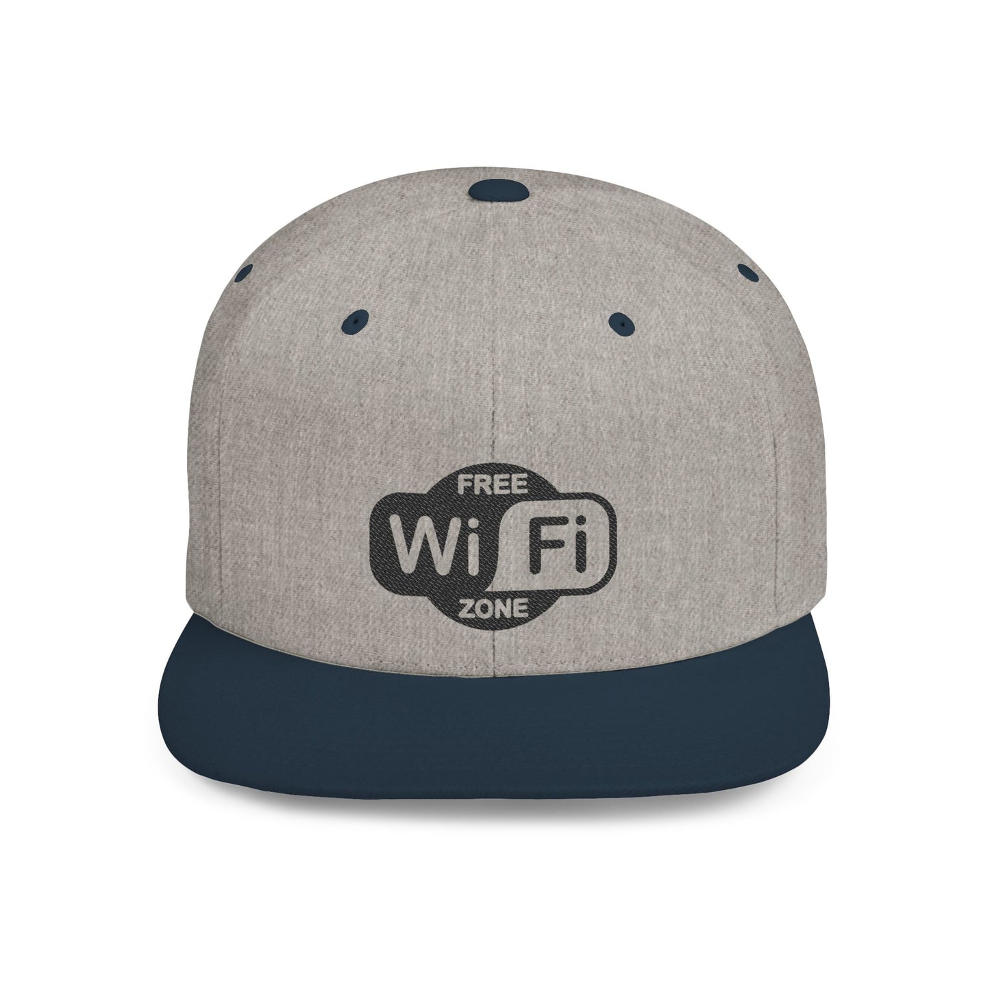 WiFi Zone Snapback Hat, Trendy Flat Bill Cap, Gift for Tech Lovers, Stylish Outdoor Accessory, Perfect for Vacations