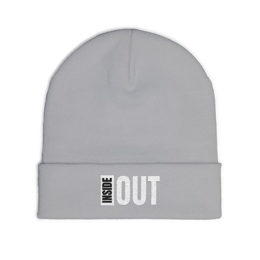 Cozy Knit Beanie with 'INSIDE OUT' Embroidery | Winter Hat, Gift, Fashion Accessory, Everyday Wear, Unisex Beanie