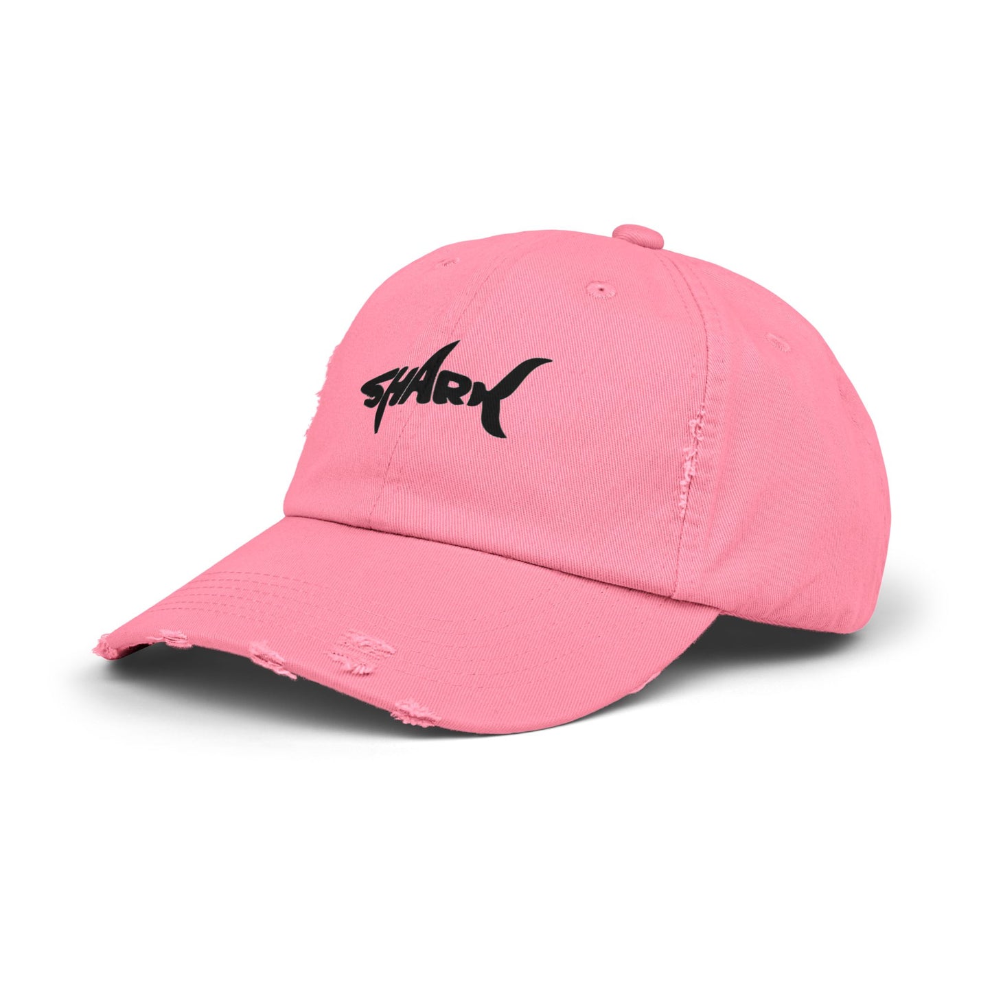 Unisex Distressed Cap - Vintage Vibe, Perfect for Shark Lovers, Summer Outings, Casual Wear, Gift Idea for Birthdays