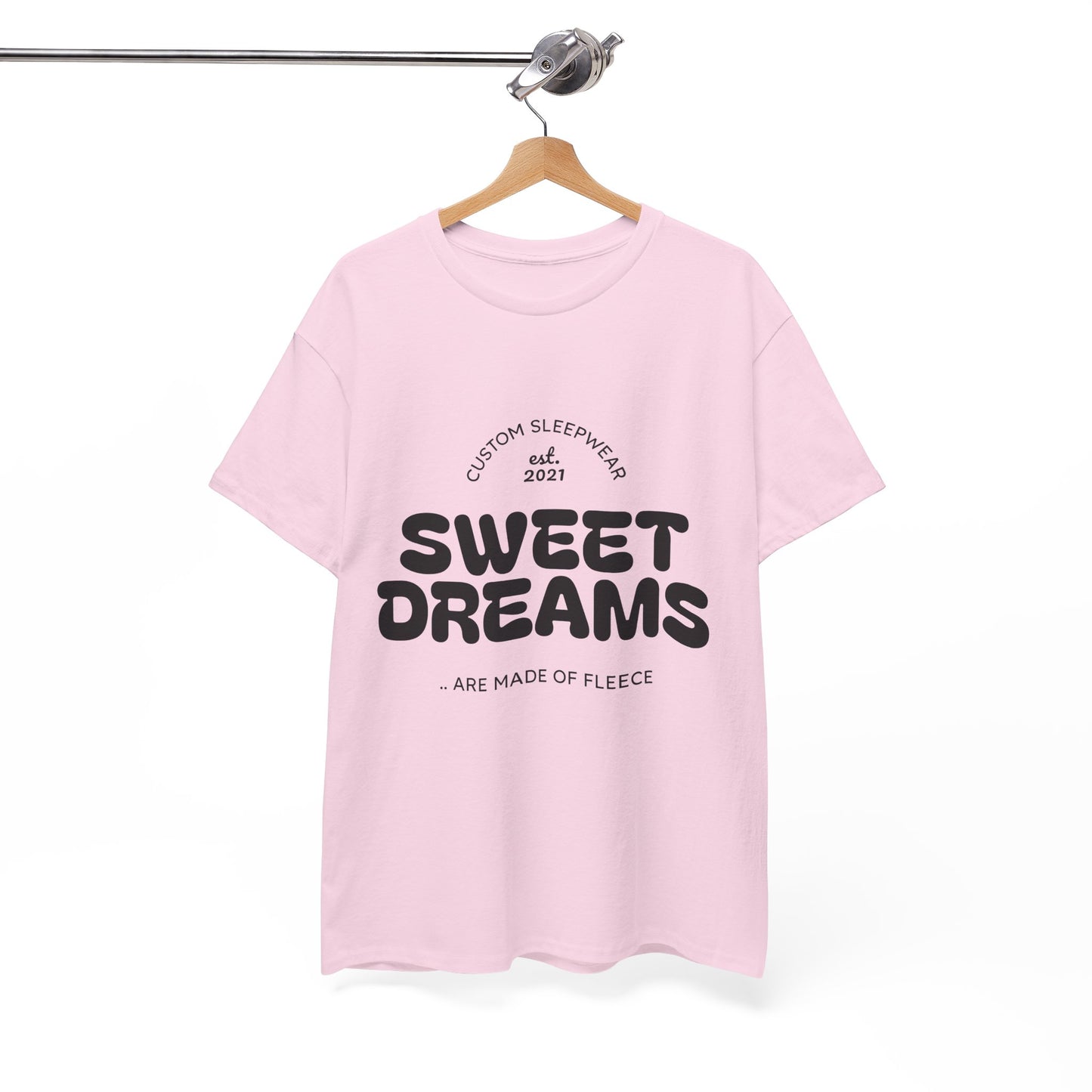 Sweet Dreams Heavy Cotton Tee, Cozy Sleep Shirt, Funny Sleepwear, Gift for Sleep Lovers, Birthday Pajama Top, Unisex T-Shirt