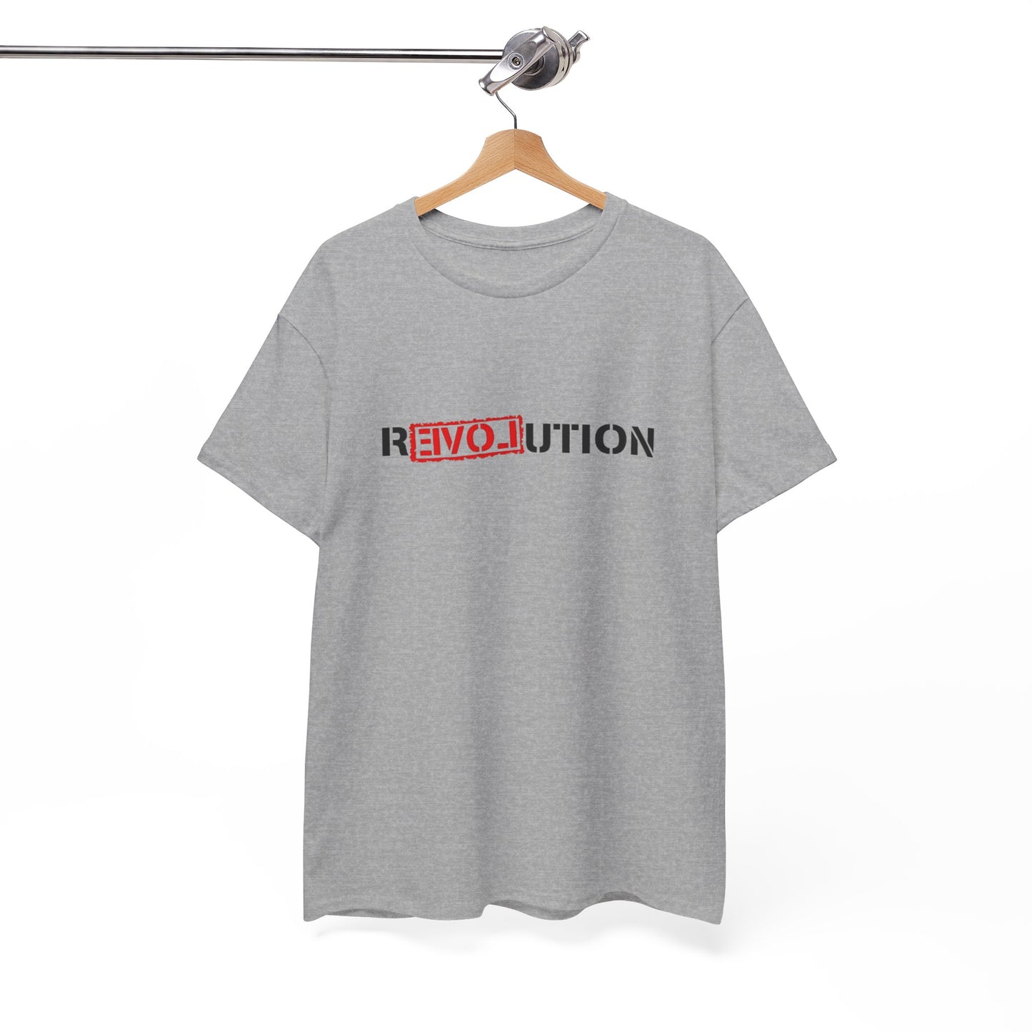 Heavy Cotton Tee - REVOlution Graphic Shirt, Casual Wear, Gift for Change Makers, Bold Statement Tee, Everyday Streetwear