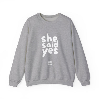 She Said Yes Sweatshirt, Engagement Gift for Bride-to-Be, Cozy Crewneck, Wedding Celebration, Proposal Reminder
