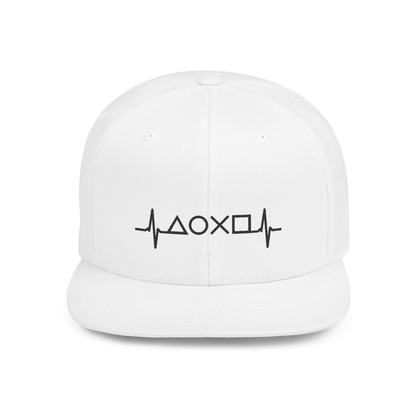Heartbeat Flat Bill Snapback Hat, Casual Cap, Trendy Accessory, Gift for Music Lovers, Streetwear Style