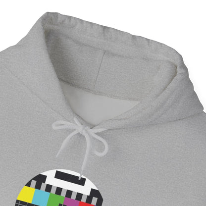 Vintage TV Test Pattern Hoodie, Cozy Unisex Sweatshirt for Home, Unique Gift for Tech Lovers, Retro Apparel, Perfect for Casual Wear