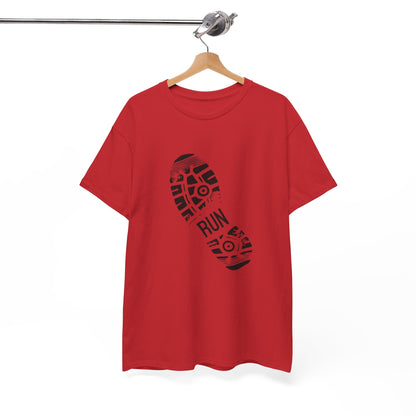 Run Graphic Heavy Cotton Tee - Casual Fitness Wear, Workout Shirt, Gym Apparel, Motivational Tee, Sports Clothing