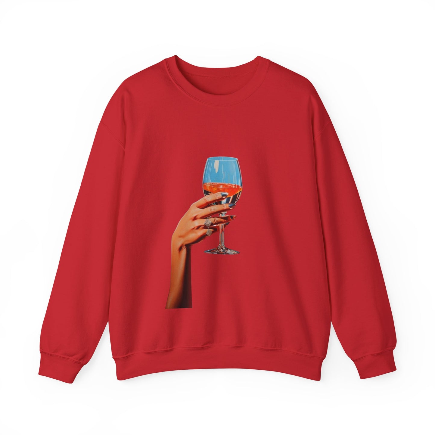Elegant Wine Glass Crewneck Sweatshirt | Cozy Gift for Friends, Casual Style, Perfect for Wine Lovers, Relaxing Nights In, Birthday Gift