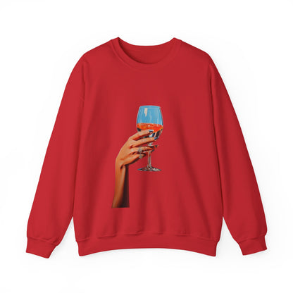 Elegant Wine Glass Crewneck Sweatshirt | Cozy Gift for Friends, Casual Style, Perfect for Wine Lovers, Relaxing Nights In, Birthday Gift