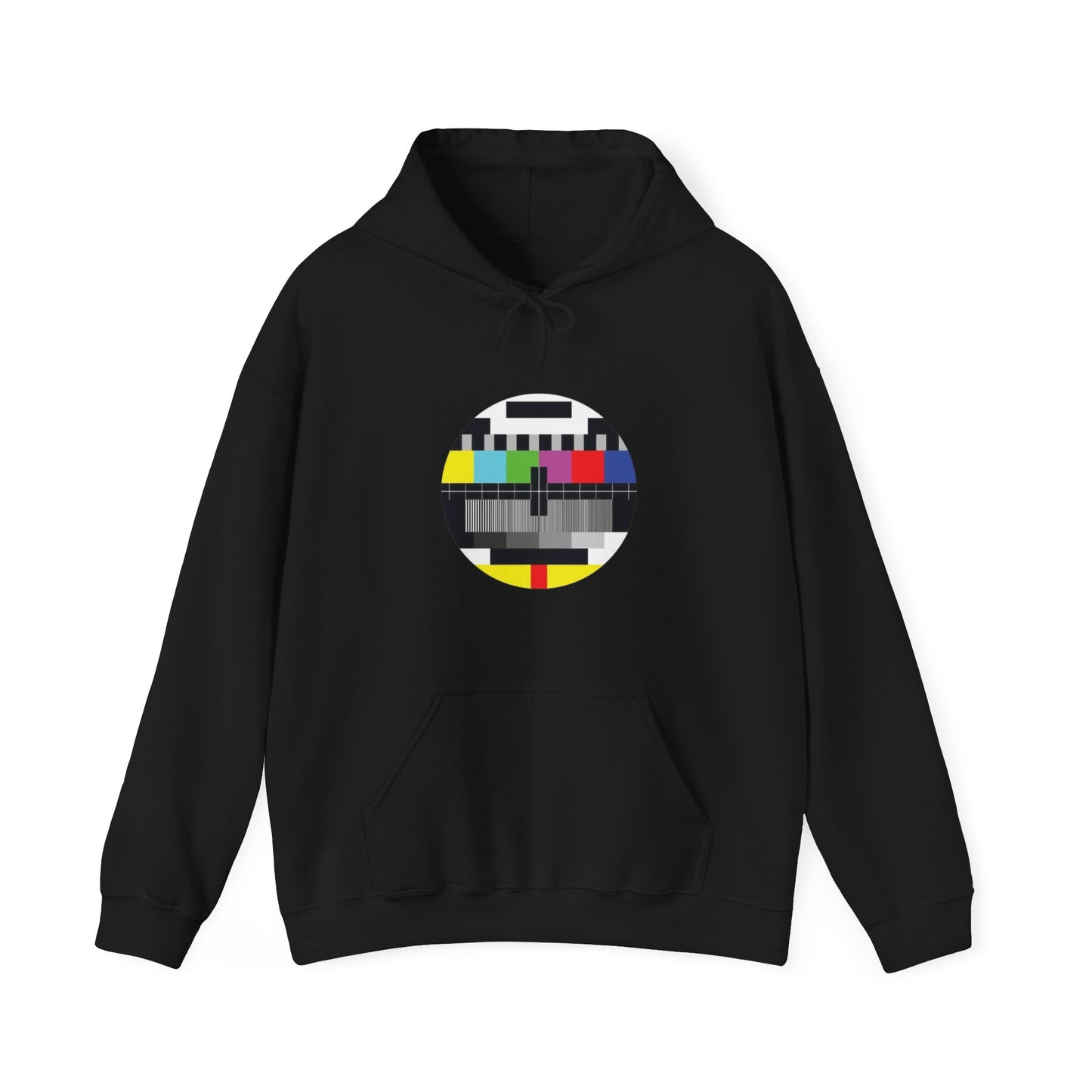 Vintage TV Test Pattern Hoodie, Cozy Unisex Sweatshirt for Home, Unique Gift for Tech Lovers, Retro Apparel, Perfect for Casual Wear