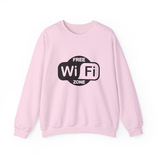 Cozy WiFi Zone Sweatshirt | Unisex Crewneck | Perfect for Home, Travel, or Gifts