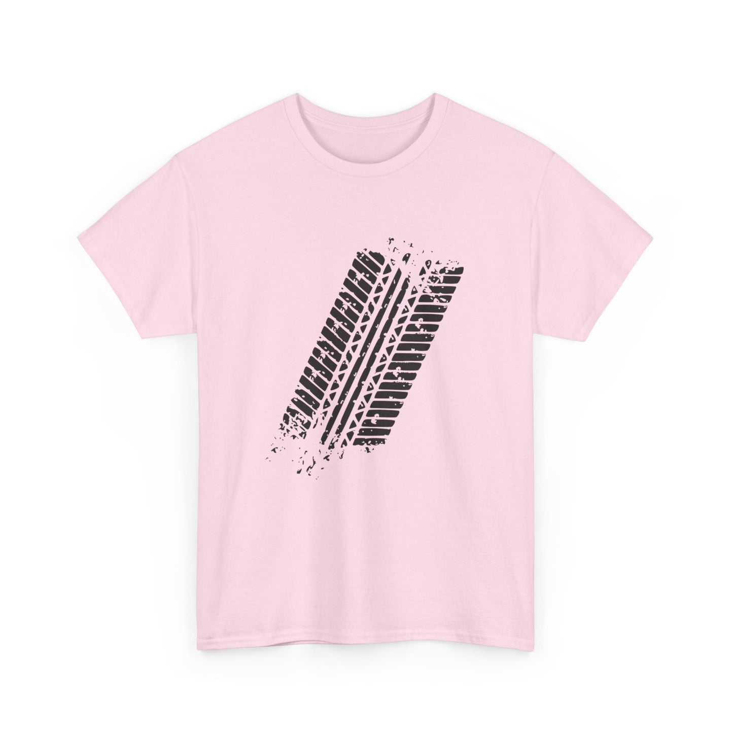 Stylish Heavy Cotton Tee with Bold Tire Track Design | Casual Wear, Streetwear, Gift for Car Lovers, Trendy T-Shirt, Everyday