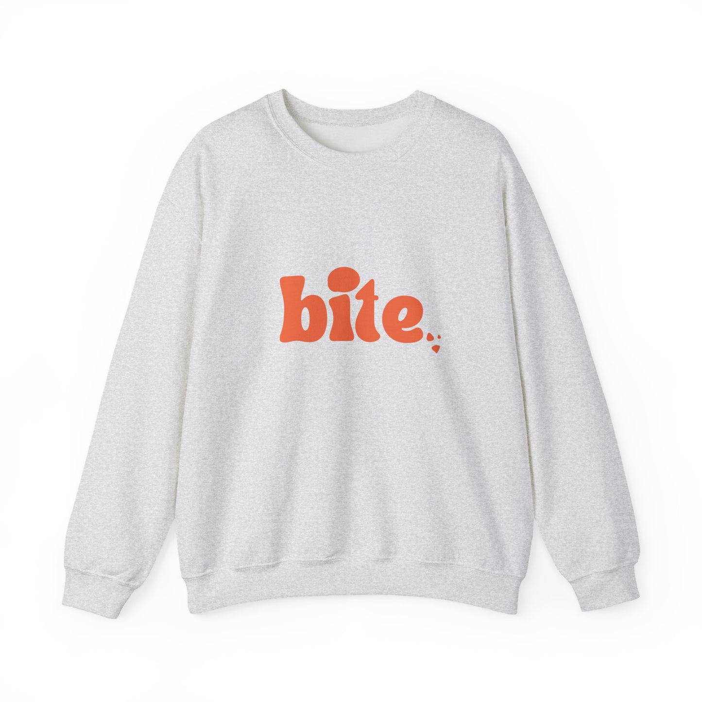 Bite Graphic Crewneck Sweatshirt, Cozy Unisex Sweatshirt for Casual Wear, Perfect Gift for Food Lovers, Trendy Fall Fashion, Holiday Apparel