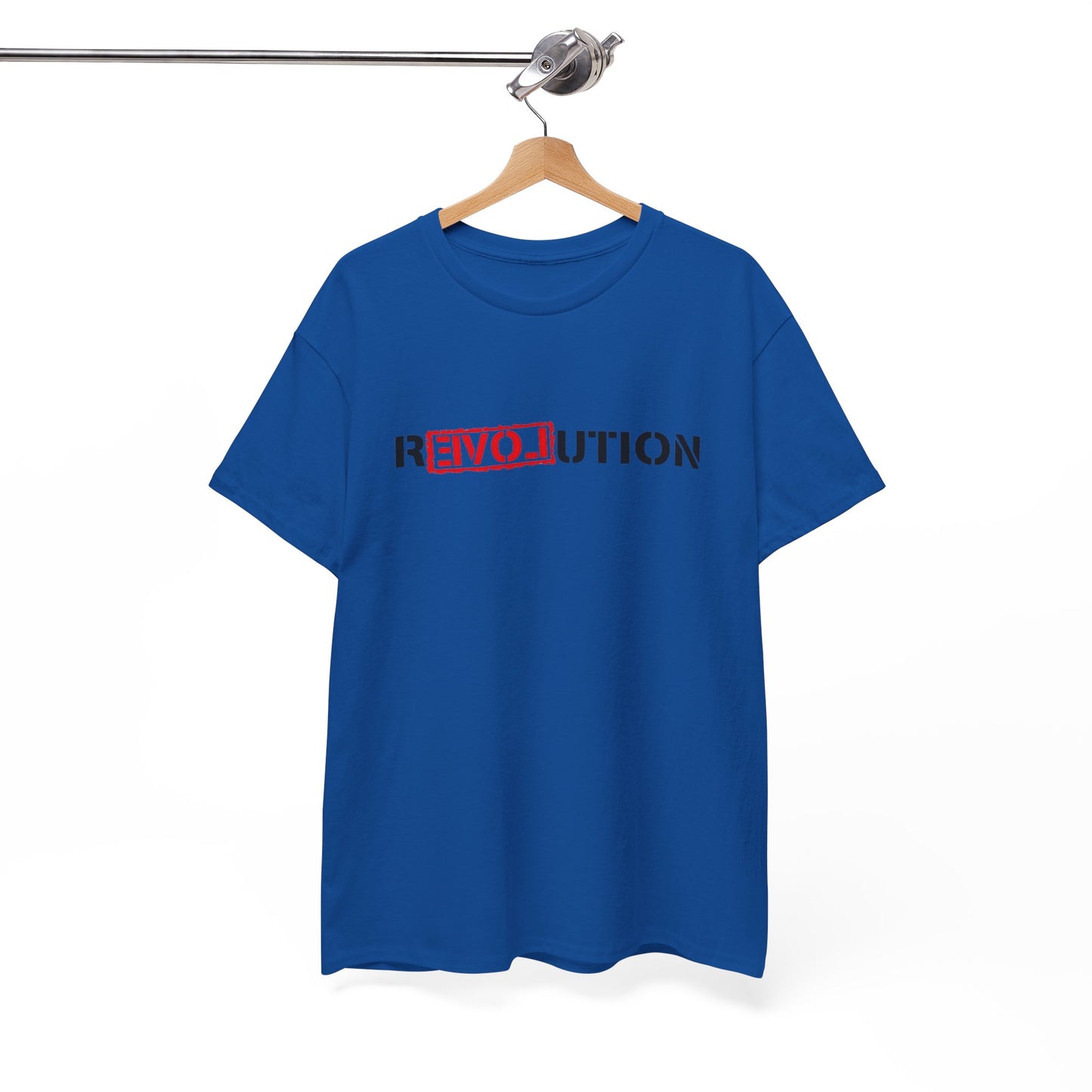 Heavy Cotton Tee with REVO-lution Design - Casual Wear, Statement Shirt, Gift for Activists, Streetwear Essential