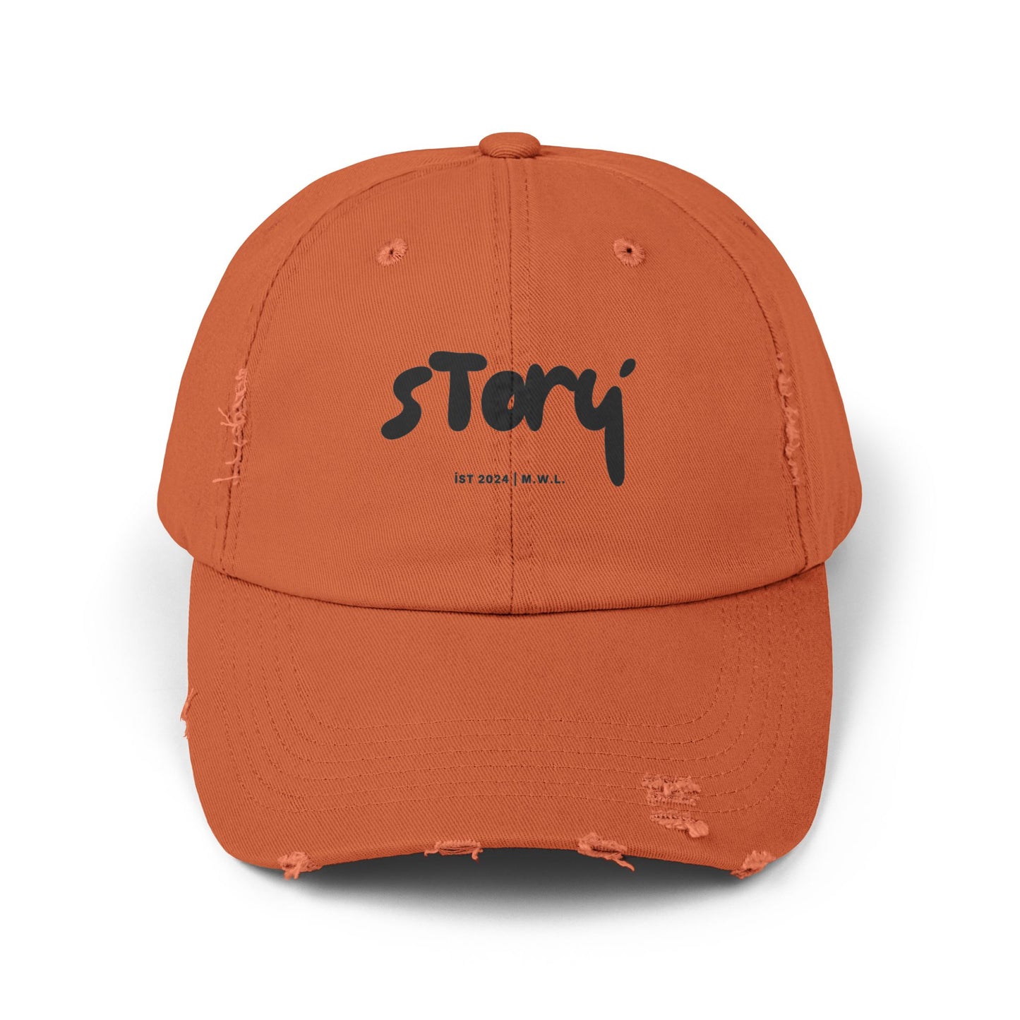 Unisex Distressed Cap with 'Story' Design - Perfect for Casual Outings, Summer Days, Gifts, and Everyday Style