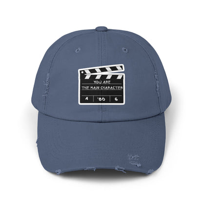 Unisex Distressed Cap | You're the Main Character | Casual Style, Gift for Film Lovers, Movie Nights, Everyday Wear, Trendy Accessory