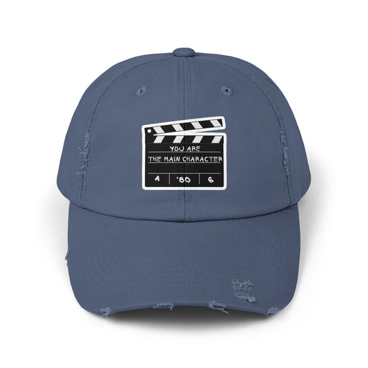 Unisex Distressed Cap | You're the Main Character | Casual Style, Gift for Film Lovers, Movie Nights, Everyday Wear, Trendy Accessory