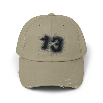 Vintage Distressed Cap for Casual Style, Perfect Gift for Birthdays, Hip Hop Fashion, Everyday Wear, 13 Symbol Design