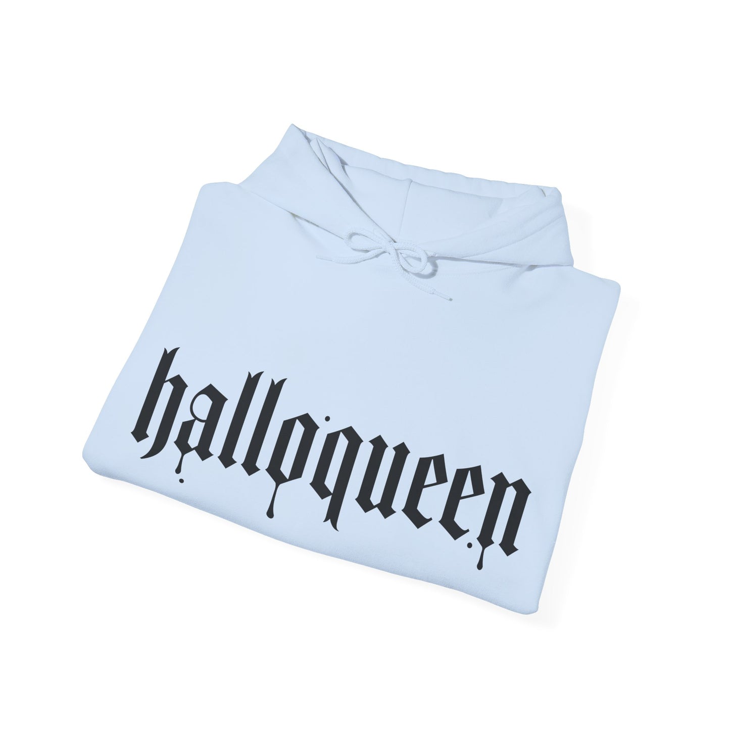 Halloween Hooded Sweatshirt, Halloqueen Pullover, Unisex Fall Apparel, Cozy Halloween Outfit, Spooky Season Gift