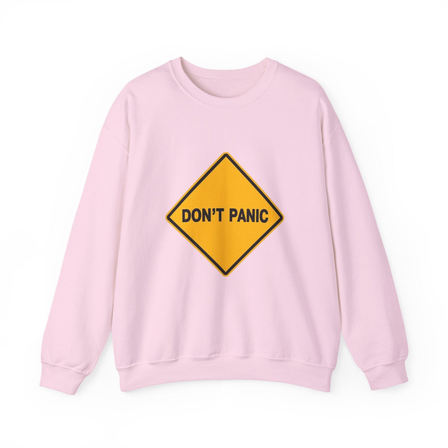 Don't Panic Sweatshirt - Cozy Unisex Heavy Blend Crewneck for Chill Days, Gift for Friends, Stress Relief, Casual Style, Everyday Comfort