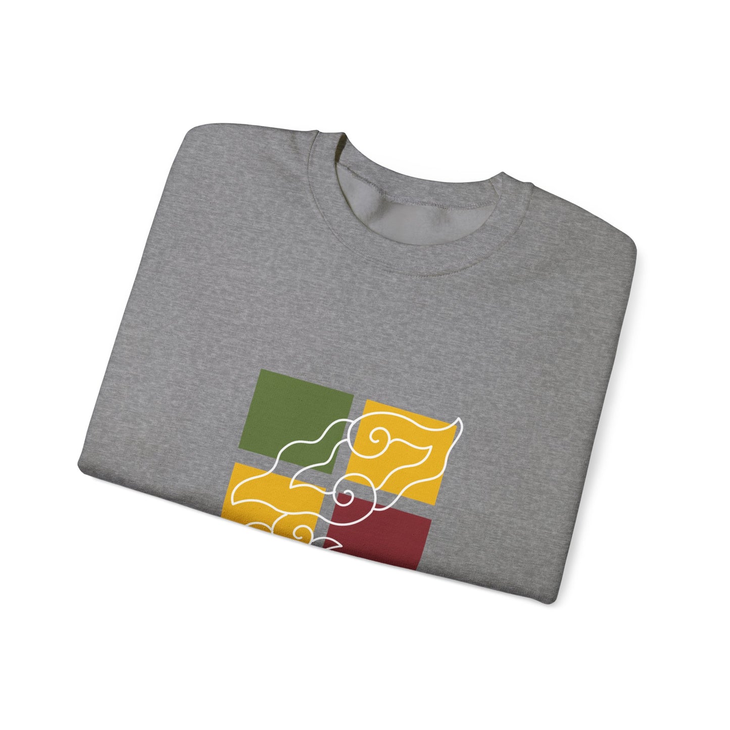 Cozy Graphic Crewneck Sweatshirt with Abstract Colors, Unisex Sweatshirt, Fall Fashion, Layering Essentials, Relaxed Vibe, Gift for Her/Him