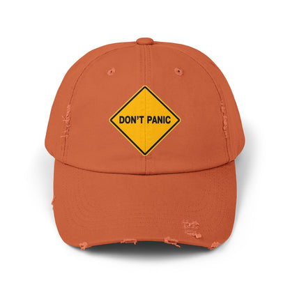 Don't Panic Distressed Cap, Unisex Funny Cap, Casual Hat for Daily Wear, Gift for Friends, Cool Accessory