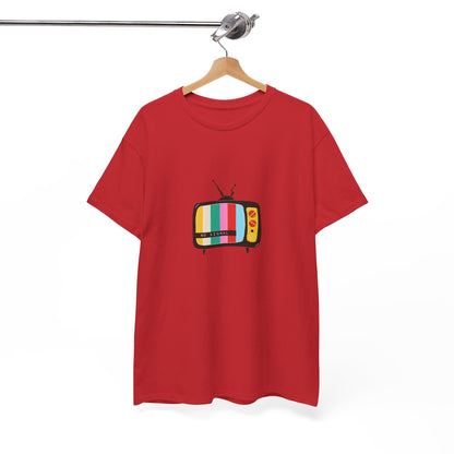 Retro TV Graphic Heavy Cotton Tee, Vintage Style Shirt, Gift for TV Lovers, Casual Wear, Fun Summer Tee, Graphic Tee