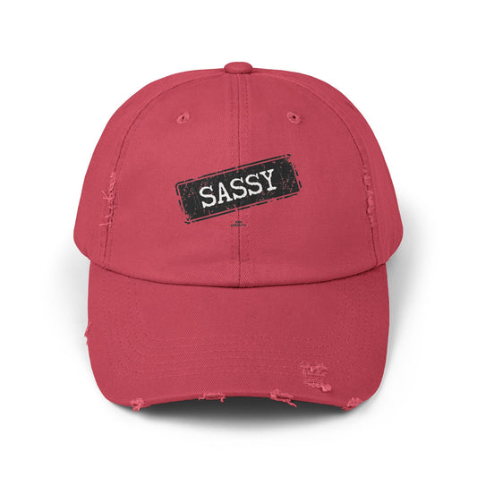 Sassy Distressed Cap | Unisex Casual Hat, Perfect for Gifts, Stylish Accessories, Daily Wear, Trendy Fashion